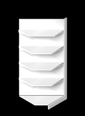 Стелаж кутовий внутрішній 2235 мм 90˚ з бар'єрами колір білий RAL 9016, Білий