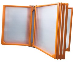 Настольная перекидная система А-4 на 10 оранжевых рамок, Оранжевый