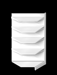 Стеллаж угловой внутренний 1930 мм 90˚ без барьеров цвет белый RAL 9016, Белый
