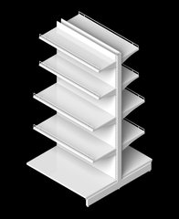 Стеллаж двухсторонний 1930х1000х860 с барьерами цвет белый RAL 9016, Белый
