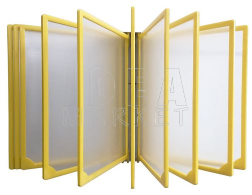 Настенная перекидная система А-4 на 10 желтых рамок / Уголок потребителя, Желтый
