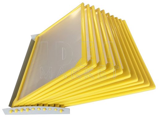 Настенная перекидная система А-4 на 10 желтых рамок / Уголок потребителя, Желтый