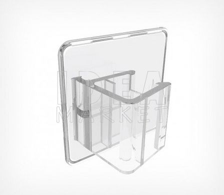 Кліпса для кріплення пластикових рамок під кутом 0 ° до поверхні, прозора